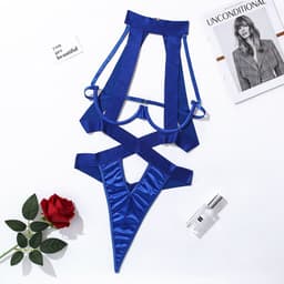 image-Women's Bodybuilding Jumpsuits Bandage Black Strap Jumpsuit