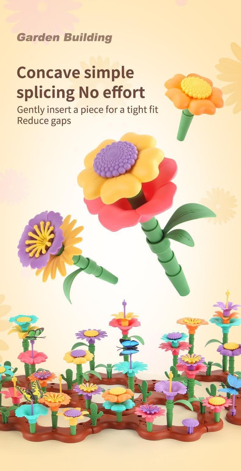 image-Variety Mosaic Garden Set Handmade Flower Arrangement DIY Assembled Girl Toys