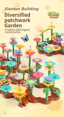 image-Variety Mosaic Garden Set Handmade Flower Arrangement DIY Assembled Girl Toys