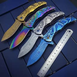image-Camping Folding Knife Stainless Steel Portable Knife Household Fruit Knife