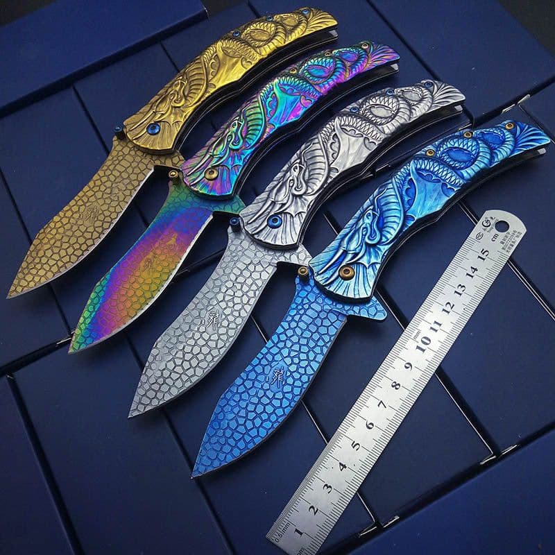 image-Camping Folding Knife Stainless Steel Portable Knife Household Fruit Knife