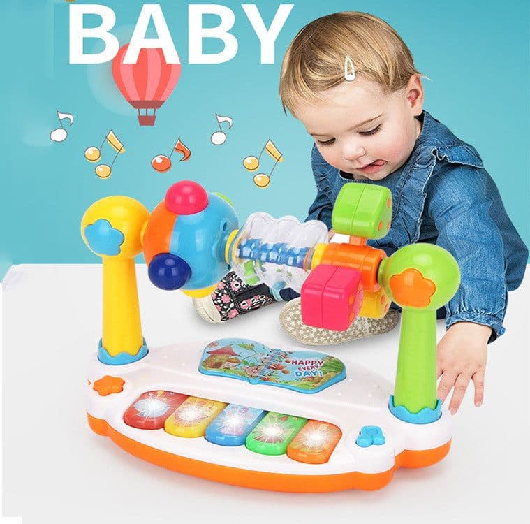 image-Educational Music Kingdom Baby Electronic Organ Toy Multi-functional With Light Baby Early Education Singing Story