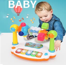 image-Educational Music Kingdom Baby Electronic Organ Toy Multi-functional With Light Baby Early Education Singing Story