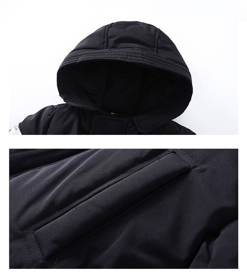 image-Boys Cotton-padded Clothes New Winter Clothes Medium And Large Children's Mid-length Cotton-padded Clothes Children's Cotton Wadded Jacket Winter Thickness Korean Coat