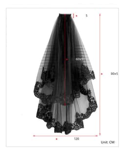 image-Black Veil Short Lace Headdress Spiritual Love Wedding Clothes Party Photo Veil Veil