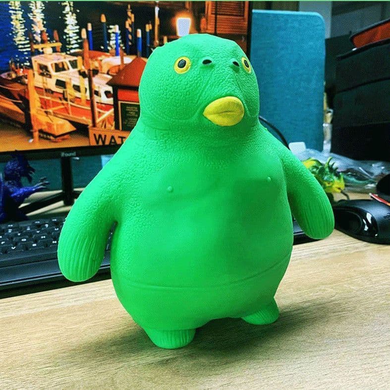 image-Green Head Fish Decompression Pinch Lecon Meaning Vent Funny Toy