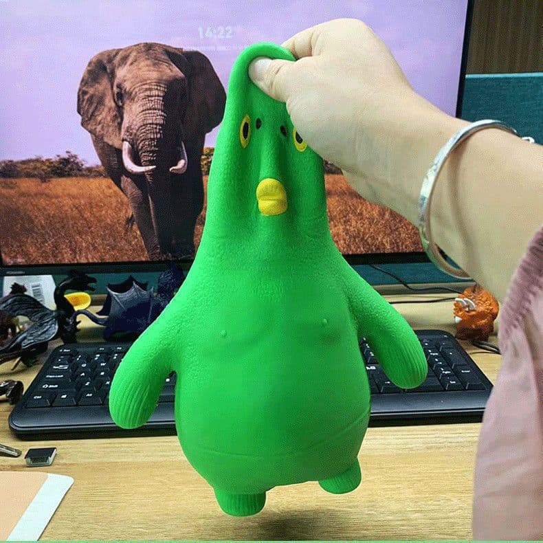 image-Green Head Fish Decompression Pinch Lecon Meaning Vent Funny Toy