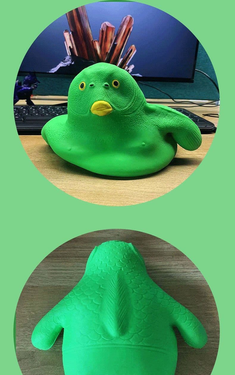 image-Green Head Fish Decompression Pinch Lecon Meaning Vent Funny Toy