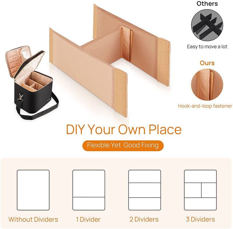 image-Double Layer Lady's Skin Care Products Cosmetic Makeup Brush Separated Storage Bag Portable Waterproof Portable Cosmetic Bag Wholesale