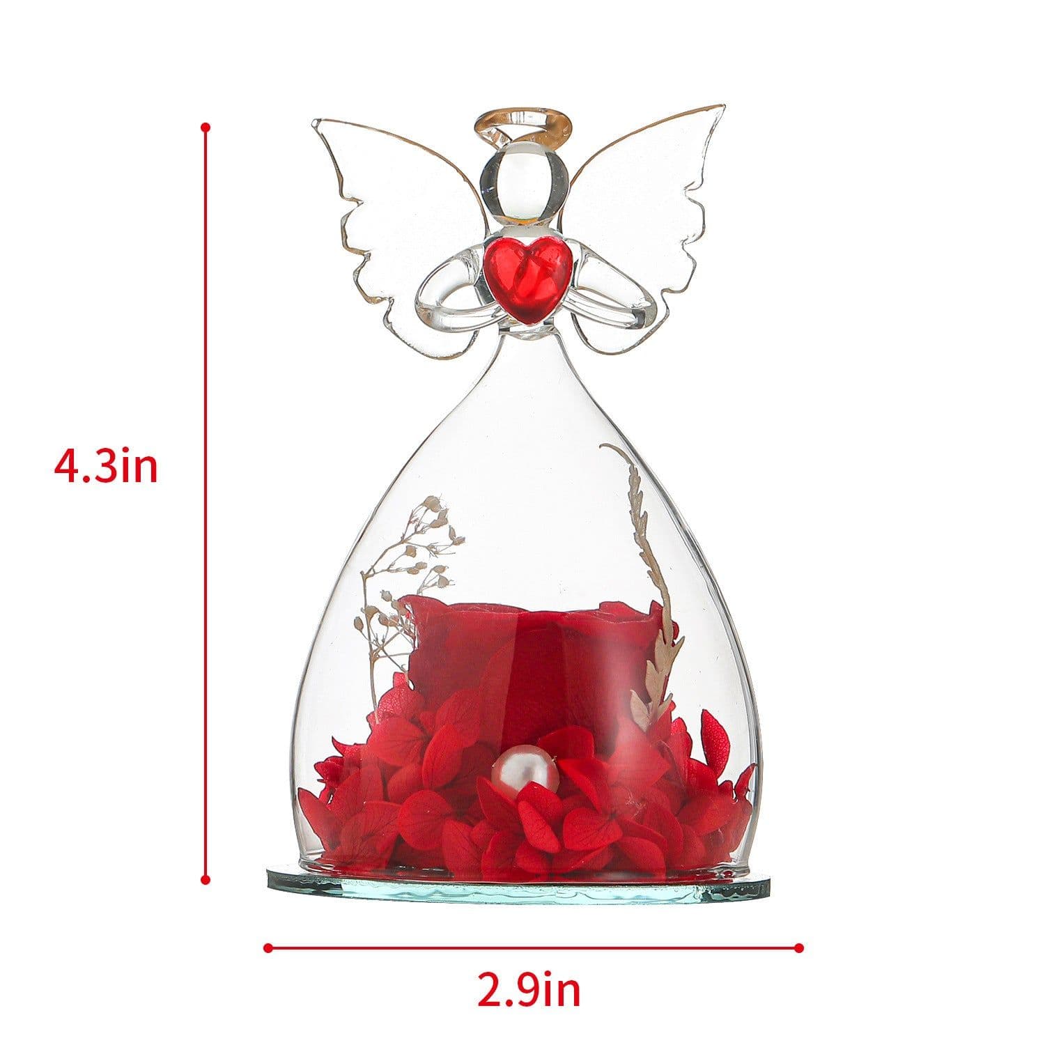image-Amazon Hot Angel Preserved Flower Glass Cover Creative Decoration Christmas Gift Valentine's Day Rose