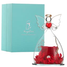 image-Amazon Hot Angel Preserved Flower Glass Cover Creative Decoration Christmas Gift Valentine's Day Rose