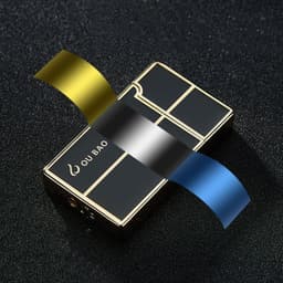 image-Bao B813 Gas Lighters Metal Langsheng Steel Tone Direct Punching Windproof Blue Flame Electronic Lighter