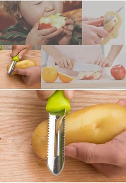 image-Peeler Dual-purpose Peeler Fruit Vegetable Potato Peeler Kitchenware Household Paring Knife Multi-purpose Stainless Steel Scales Scraper
