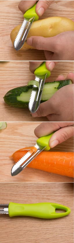 image-Peeler Dual-purpose Peeler Fruit Vegetable Potato Peeler Kitchenware Household Paring Knife Multi-purpose Stainless Steel Scales Scraper
