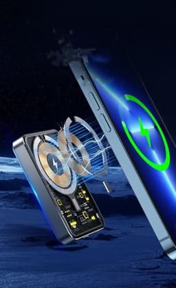 image-Aluminum Alloy Transparent Magnetic Power Bank Industrial Wind Fast Charging Mobile Power Supply Wireless Charger Large Capacity 10000 MA