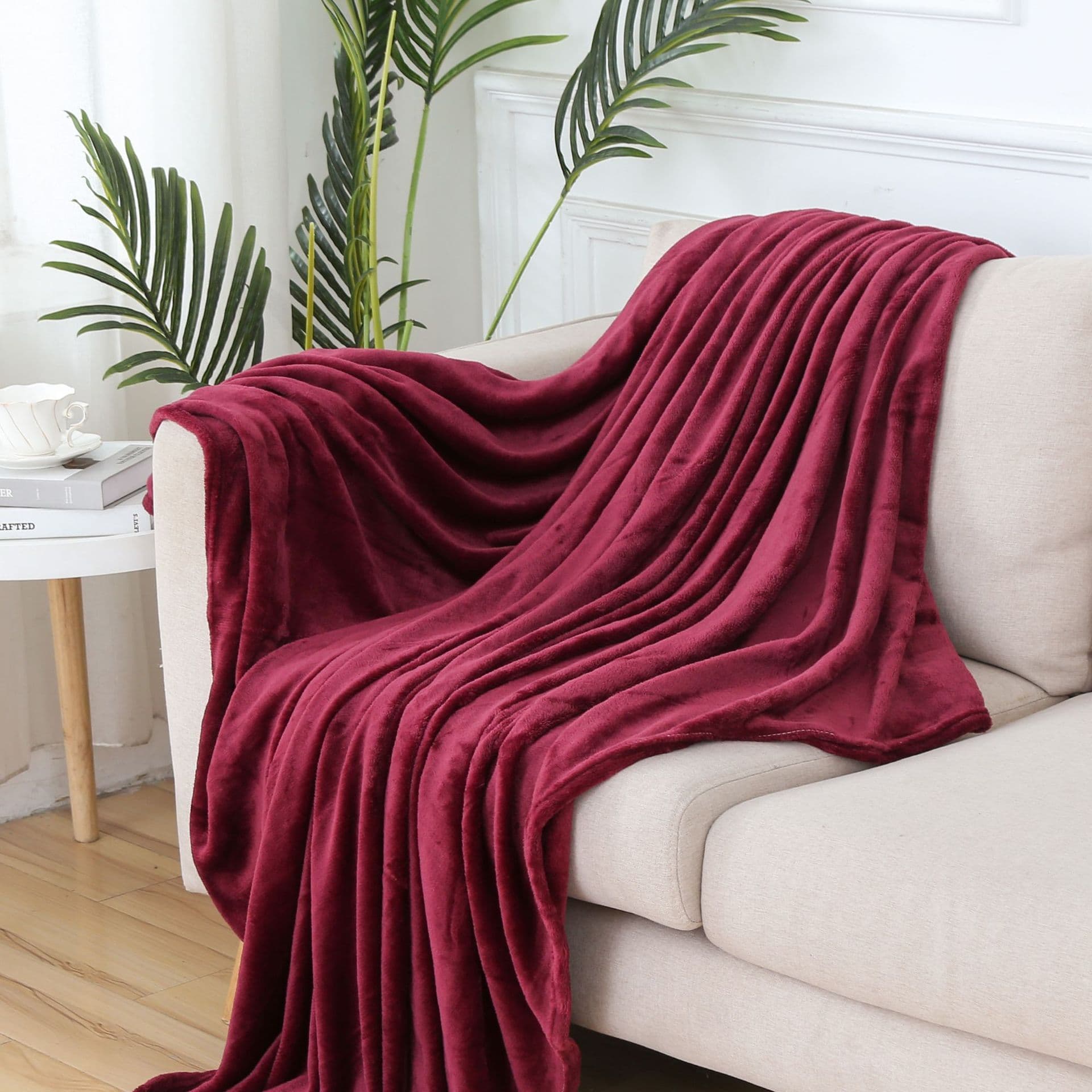 image-Solid Color Blanket Flannel Blanket
