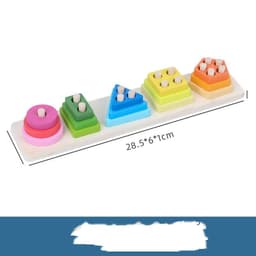 image-Geometric Shape Five Sets Of Column Building Blocks Early Education Intellectual Development Toys