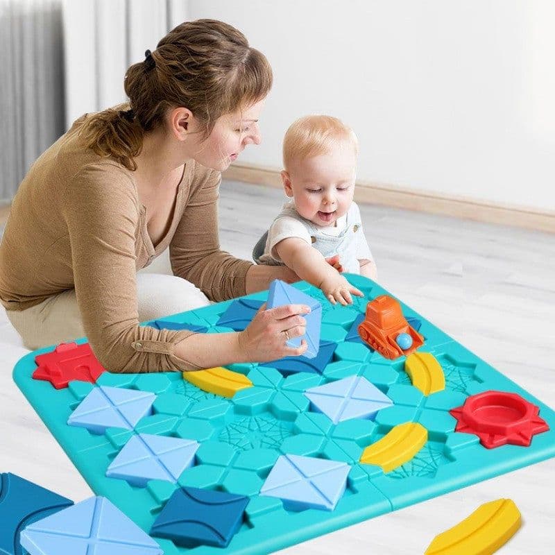 image-Children's Road Building Maze Ball Track Puzzle Table Game