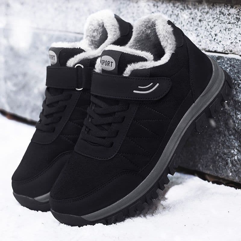 image-Shoes For The Old Women's Thickened Velvet Warm Cotton Shoes Leather Surface Walking Shoes Non-slip