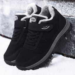 image-Shoes For The Old Women's Thickened Velvet Warm Cotton Shoes Leather Surface Walking Shoes Non-slip
