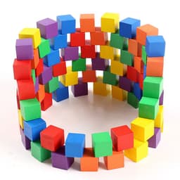 image-100 Cube Wood Small Building Block Children's Educational Toys