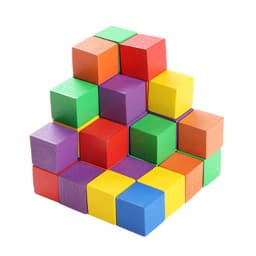 image-100 Cube Wood Small Building Block Children's Educational Toys