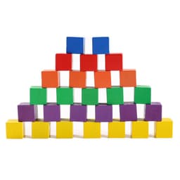 image-100 Cube Wood Small Building Block Children's Educational Toys