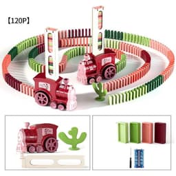 image-Dominoes Small Train Children's Building Blocks Toy Electric