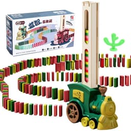 image-Dominoes Small Train Children's Building Blocks Toy Electric
