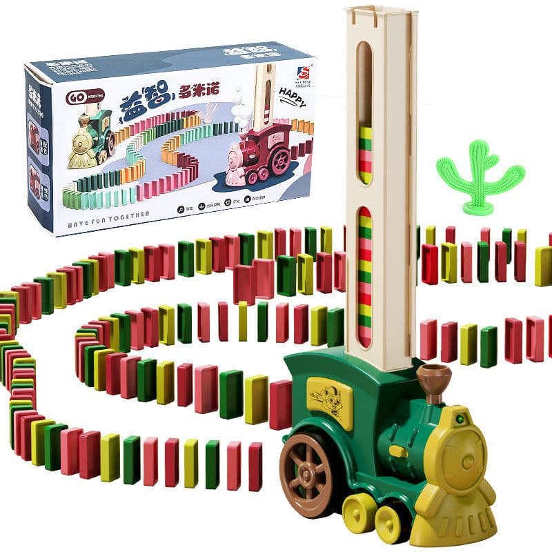 image-Dominoes Small Train Children's Building Blocks Toy Electric