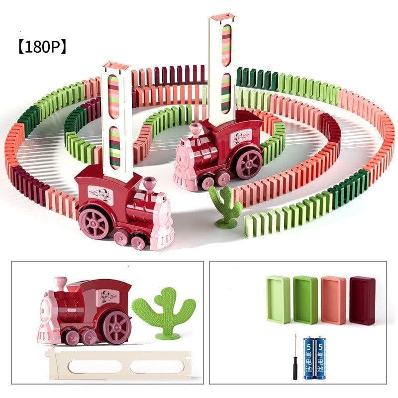 image-Dominoes Small Train Children's Building Blocks Toy Electric