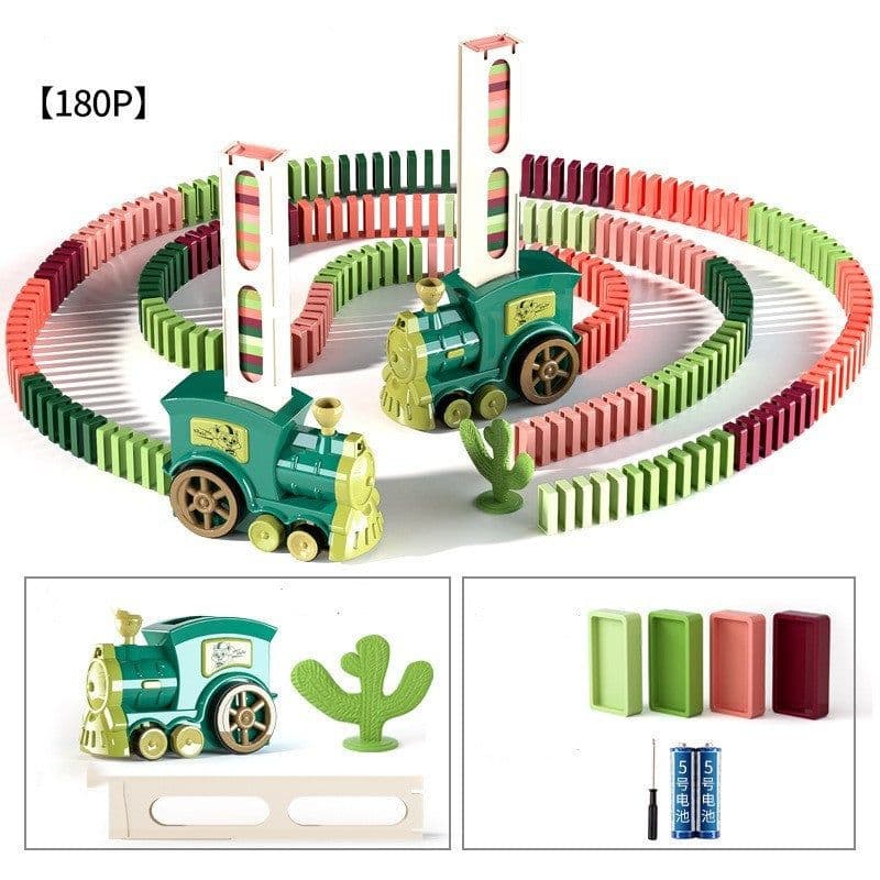 image-Dominoes Small Train Children's Building Blocks Toy Electric