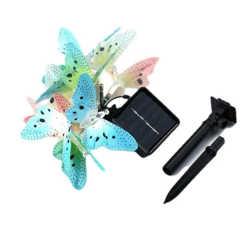 image-LED Solar String Lights Optical Fiber Butterfly Solar LED Spot Light Grass Christmas Festival Garden Decorative Colored Lights