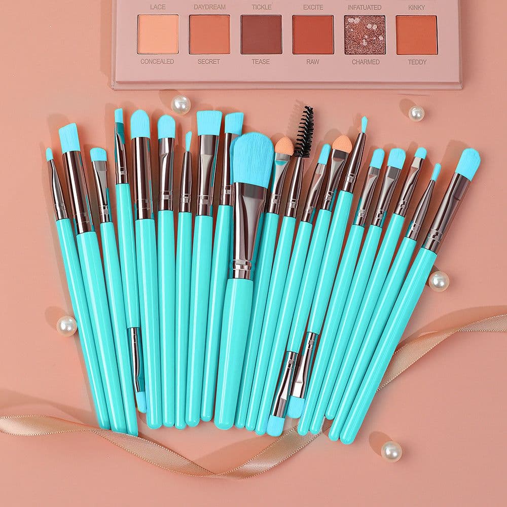 image-20pc Fluorescent Color Makeup Brush Set Blush Brush Powder Brush Eye Shadow Brush Lip Brush Mascara Brush