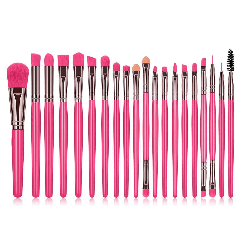 image-20pc Fluorescent Color Makeup Brush Set Blush Brush Powder Brush Eye Shadow Brush Lip Brush Mascara Brush