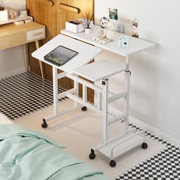 image-Mobile Computer Lifting Foldable Standing Desk Bedroom Bedside Desk Single Small Table