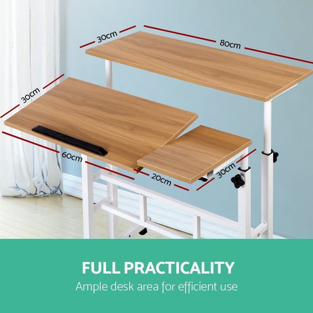 image-Mobile Computer Lifting Foldable Standing Desk Bedroom Bedside Desk Single Small Table