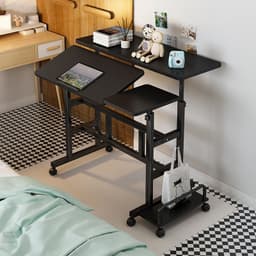 image-Mobile Computer Lifting Foldable Standing Desk Bedroom Bedside Desk Single Small Table