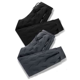 image-Men's Trousers Winter Velvet Thickening Loose Fleece Pants With Zip Pocket Large Size Windproof Warm Jogging Pants