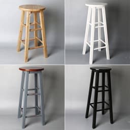 image-Solid Wood Chair Round Stool High Stool
