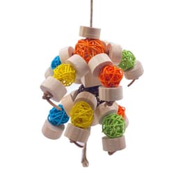 image-Toy Bird Vine Bal Wooden Nibbling Bird Supplies Cage Accessories Toys