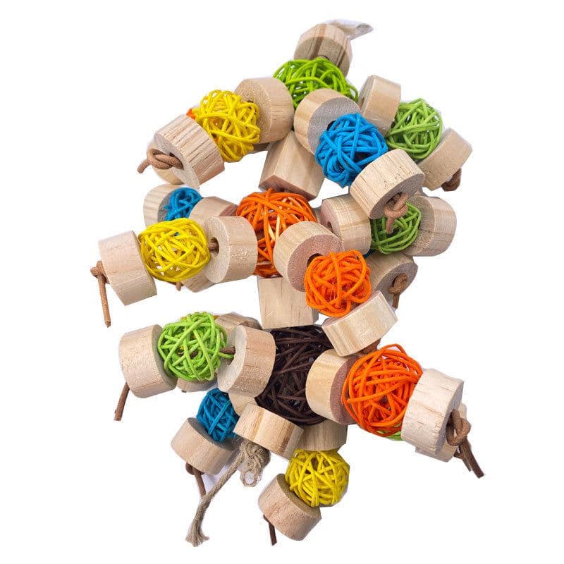image-Toy Bird Vine Bal Wooden Nibbling Bird Supplies Cage Accessories Toys