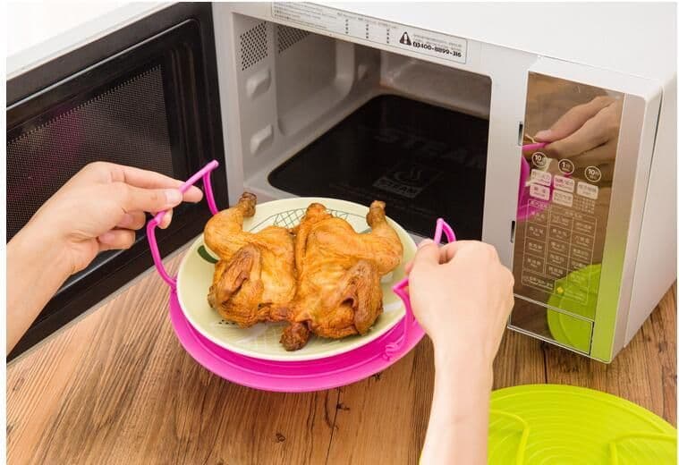 image-Multifunctional Microwave Layered Steaming Rack Kitchen Gadgets
