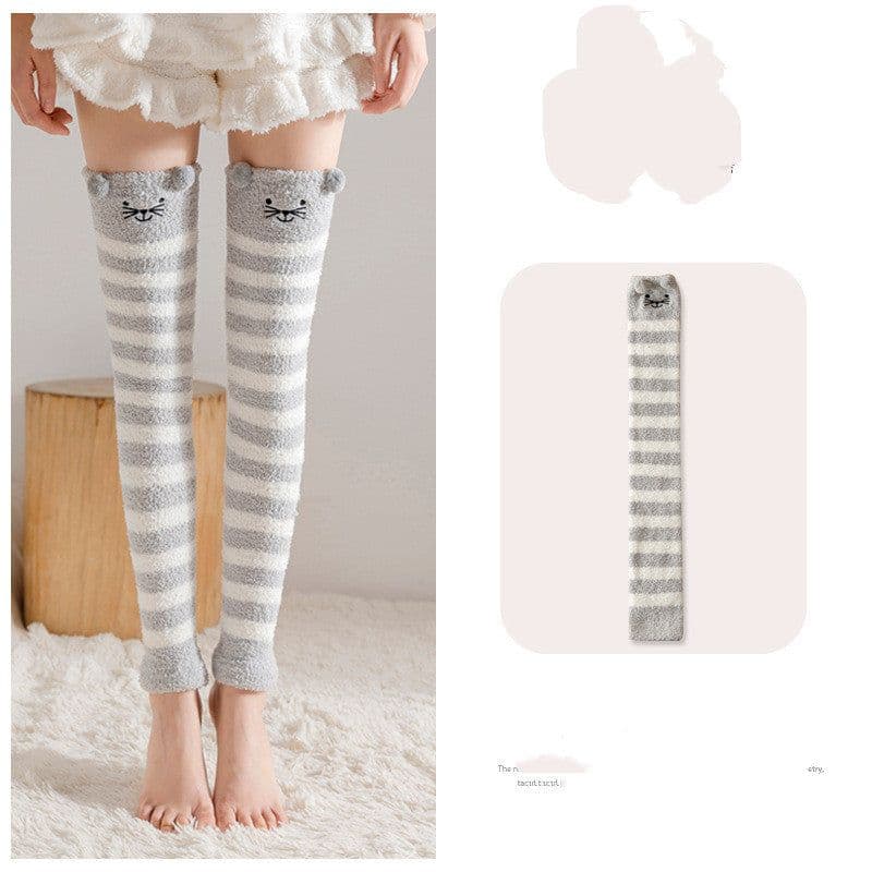 image-Coral Fleece Women's Autumn And Winter Overknee Long Boot Foot Sock