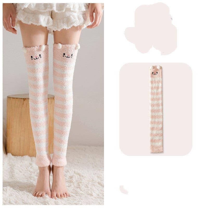 image-Coral Fleece Women's Autumn And Winter Overknee Long Boot Foot Sock