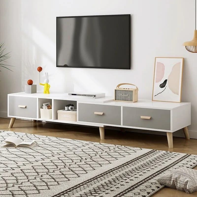 image-TV Cabinet Small Apartment Living Room Combination Retractable TV Cabinet