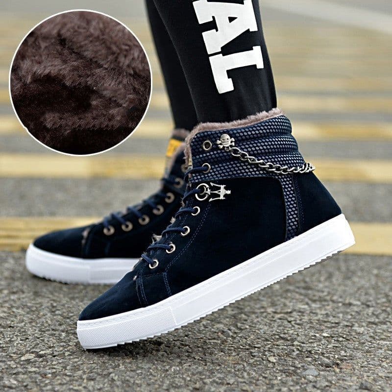 image-Casual Fashion Sneakers Men's Fleece-lined Sneakers