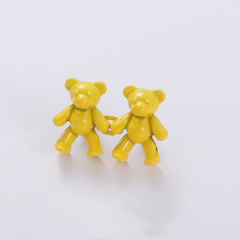 image-Cute Bear Pin Waist Clip Metal Snap Fastener Pants Pins Detachable Button Sewing-Free Buckle Jeans Reduce Waist Tighten Brooch