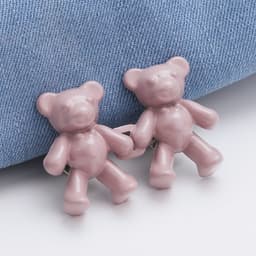 image-Cute Bear Pin Waist Clip Metal Snap Fastener Pants Pins Detachable Button Sewing-Free Buckle Jeans Reduce Waist Tighten Brooch