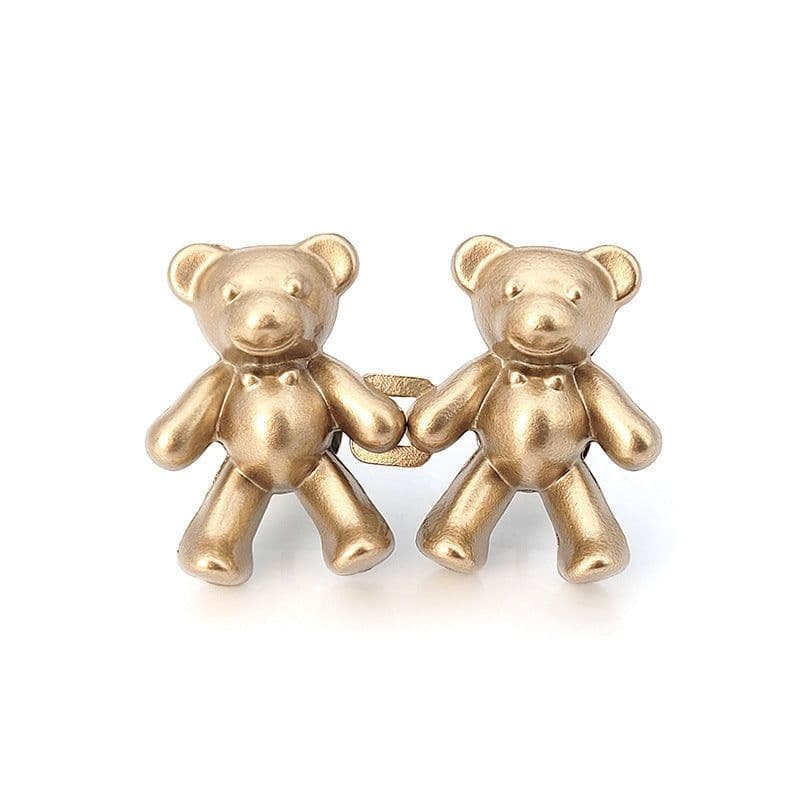 image-Cute Bear Pin Waist Clip Metal Snap Fastener Pants Pins Detachable Button Sewing-Free Buckle Jeans Reduce Waist Tighten Brooch